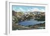 Montana, Beartooth Highway View of Twin Lakes-Lantern Press-Framed Art Print