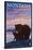 Montana - Big Sky Country - Bear and Cub, c.2008-Lantern Press-Stretched Canvas