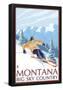 Montana - Big Sky Country - Downhill Skier, C.2008-null-Framed Poster
