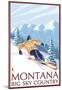 Montana - Big Sky Country - Downhill Skier, C.2008-null-Mounted Poster