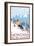 Montana - Big Sky Country - Downhill Skier, c.2008-Lantern Press-Framed Art Print