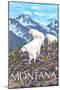 Montana - Big Sky Country - Mountain Goats, c.2008-Lantern Press-Mounted Art Print