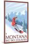 Montana - Big Sky Country - Snowboarder, c.2008-Lantern Press-Mounted Art Print