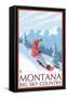 Montana - Big Sky Country - Snowboarder, c.2008-Lantern Press-Framed Stretched Canvas