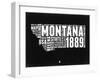 Montana Black and White Map-NaxArt-Framed Art Print