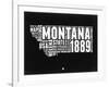 Montana Black and White Map-NaxArt-Framed Art Print