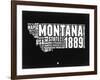 Montana Black and White Map-NaxArt-Framed Art Print