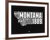 Montana Black and White Map-NaxArt-Framed Art Print