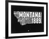 Montana Black and White Map-NaxArt-Framed Art Print