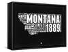 Montana Black and White Map-NaxArt-Framed Stretched Canvas