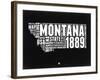 Montana Black and White Map-NaxArt-Framed Art Print