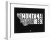 Montana Black and White Map-NaxArt-Framed Art Print
