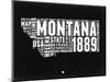 Montana Black and White Map-NaxArt-Mounted Art Print