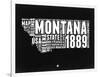 Montana Black and White Map-NaxArt-Framed Art Print