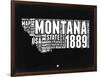 Montana Black and White Map-NaxArt-Framed Art Print