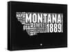 Montana Black and White Map-NaxArt-Framed Stretched Canvas