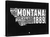 Montana Black and White Map-NaxArt-Stretched Canvas
