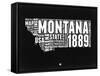 Montana Black and White Map-NaxArt-Framed Stretched Canvas