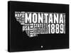 Montana Black and White Map-NaxArt-Stretched Canvas