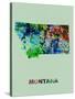 Montana Color Splatter Map-NaxArt-Stretched Canvas