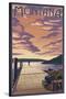 Montana - Dock Scene and Lake-Lantern Press-Stretched Canvas