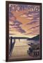 Montana - Dock Scene and Lake-Lantern Press-Framed Art Print