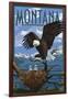 Montana - Eagle Perched with Chicks-Lantern Press-Framed Art Print