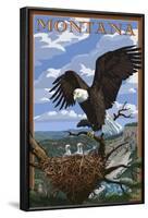 Montana - Eagle Perched-Lantern Press-Framed Art Print