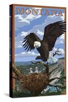 Montana - Eagle Perched-Lantern Press-Stretched Canvas