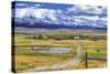 Montana Farm (Watercolor)-Galloimages Online-Stretched Canvas