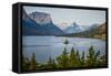 Montana, Glacier NP, Wild Goose Island Seen from Going-To-The-Sun Road-Rona Schwarz-Framed Stretched Canvas