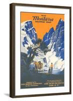 Montana Highway Map-null-Framed Art Print