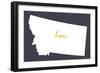 Montana - Home State - White on Gray-Lantern Press-Framed Art Print