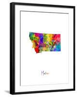 Montana Map-Michael Tompsett-Framed Art Print