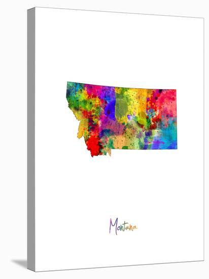 Montana Map-Michael Tompsett-Stretched Canvas