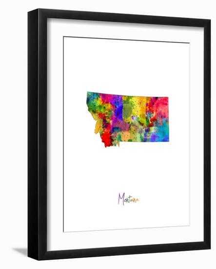 Montana Map-Michael Tompsett-Framed Art Print