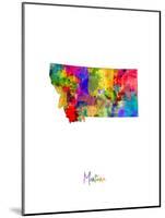 Montana Map-Michael Tompsett-Mounted Art Print