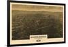 Montana - Panoramic Map of Billings-Lantern Press-Framed Art Print