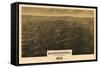 Montana - Panoramic Map of Billings-Lantern Press-Framed Stretched Canvas