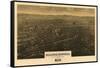 Montana - Panoramic Map of Billings-Lantern Press-Framed Stretched Canvas