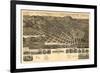 Montana - Panoramic Map of Helena No. 3-Lantern Press-Framed Art Print