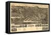 Montana - Panoramic Map of Helena No. 3-Lantern Press-Framed Stretched Canvas