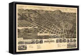 Montana - Panoramic Map of Helena No. 3-Lantern Press-Framed Stretched Canvas