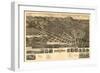 Montana - Panoramic Map of Helena No. 3-Lantern Press-Framed Art Print