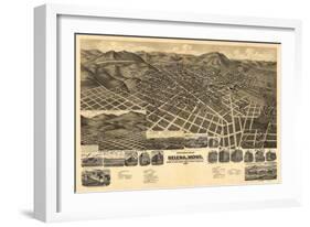 Montana - Panoramic Map of Helena No. 3-Lantern Press-Framed Art Print