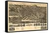 Montana - Panoramic Map of Helena No. 3-Lantern Press-Framed Stretched Canvas