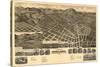 Montana - Panoramic Map of Helena No. 3-Lantern Press-Stretched Canvas