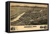 Montana - Panoramic Map of Missoula No. 2-Lantern Press-Framed Stretched Canvas