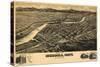 Montana - Panoramic Map of Missoula No. 2-Lantern Press-Stretched Canvas