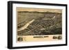 Montana - Panoramic Map of Missoula No. 2-Lantern Press-Framed Art Print